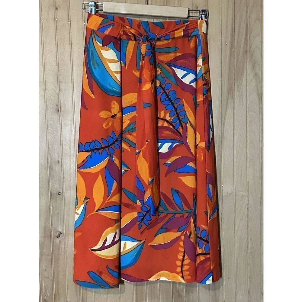 Cupio Women's Size XL Boho Floral Long Midi Skirt All Over Print